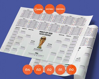 World Cup 2026 Calendar – Editable Soccer Fixture (Canva Template, Digital Download)