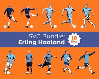 Pakiet SVG Erling Haaland (10 plików) Puchar Świata 2026 — pobieranie cyfrowe