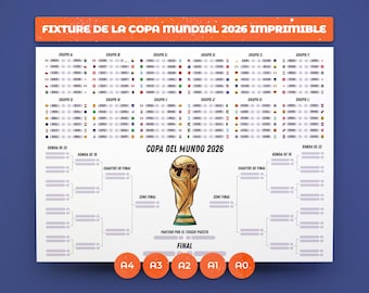 Fixture Copa Mundial 2026 PDF Imprimible | Fixture Completo Copa del Mundo | Descarga inmediata