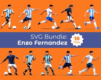 Pakiet SVG Enzo Fernandez (10 plików) Mistrzostwa Świata 2026 – Pobieranie cyfrowe