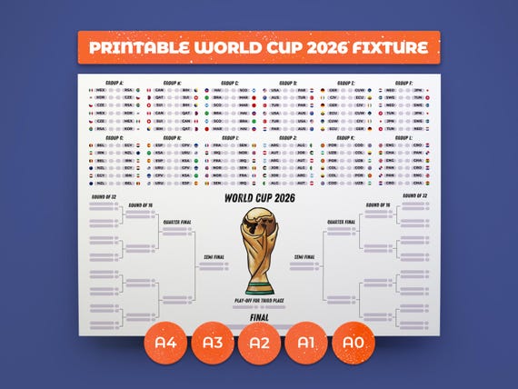 FIFA World Cup 2026 Wall Chart | Printable Soccer Schedule | Copa del Mundo | Football Bracket Poster | Instant Download
