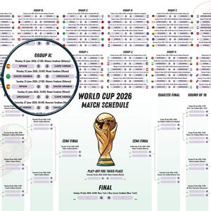 World Cup 2026 Schedule | Editable Soccer Fixture | FIFA Wall Chart | Football Bracket | Canva Template image 9