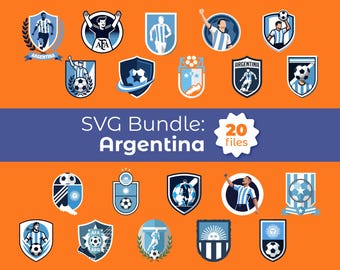 Pakiet SVG Argentyny – 20 emblematów piłkarskich Mistrzostw Świata 2026 (do pobrania w wersji cyfrowej)