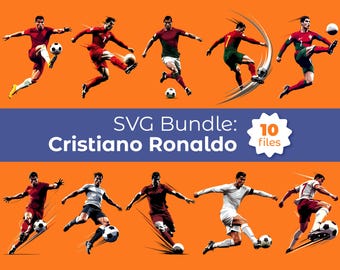 Pakiet SVG Cristiano Ronaldo (10 plików) Mistrzostwa Świata 2026 – Pobieranie cyfrowe