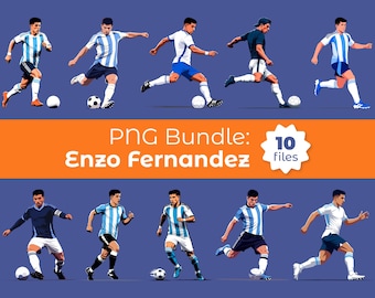 PNG Bundle Enzo Fernandez (10 plików) Mistrzostwa Świata 2026 - Pobieranie cyfrowe