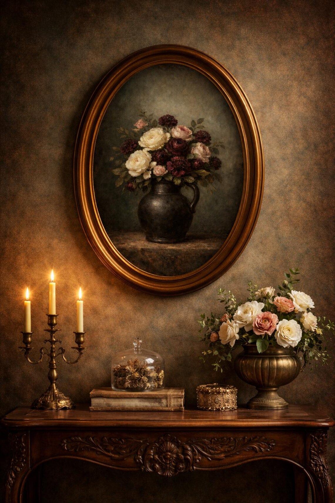 Antique Floral Wall Art | Vintage Moody Flower Print | Cottagecore ...