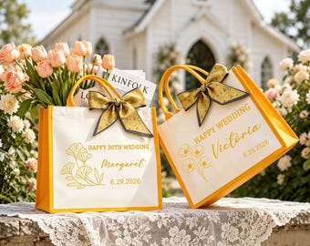 Personalisierte Brautjungfer Einkaufstasche, kundenspezifische Segeltuch-Hochzeits-Taschen für Brautparty, Bachelorette Bevorzugungen, Monogramm-Tasche mit Schleife, Blumen-Braut-Geschenk