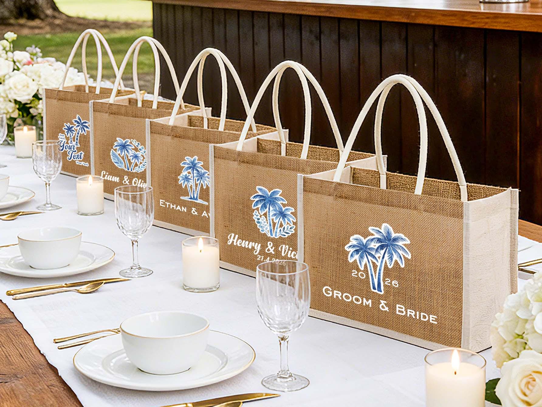 Palm Tree Wedding Tote Bag