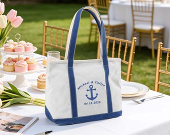 Benutzerdefinierte Tragetasche, Boot Tragetasche, Canvas Tragetasche, Strandtasche, Bachelorette Geschenke, Geschenke für sie, Abschlussgeschenk