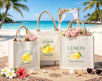 Zitrone Graffiti Tasche,Hochzeit Willkommen Tasche, Strand Party Tasche, Brautjungfer Geschenk,Gruppengeschenk,Ihr Logo,Teamgeschenk