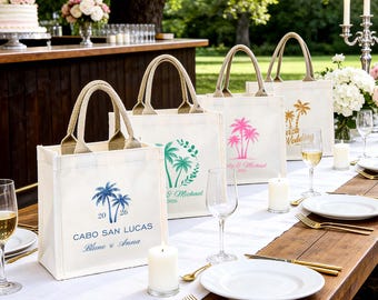 Palmen Hochzeit Willkommen Taschen,Benutzerdefinierte Gastgeschenke,Tropische Geschenktaschen,Inselhochzeit