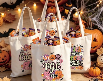 Individuell gestaltete Halloween-Süßigkeitentasche: Personalisierte Süßigkeitentasche für Kinder, Geschenk für die Gruselsaison