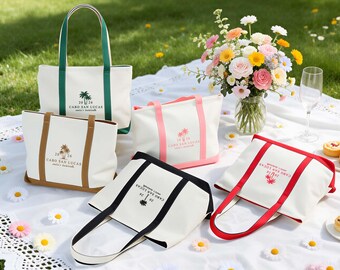 Individuelle Tragetaschen, Brautjungfer Geschenk Tragetaschen, Palmen Tragetaschen, Brautpartygeschenke, personalisierte Geschenke, Partygeschenke.