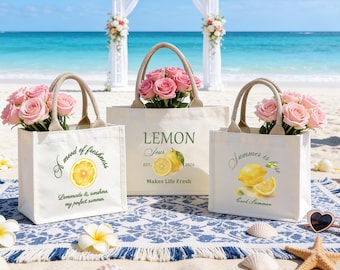 Zitrone Graffiti Tasche,Hochzeit Willkommen Tasche, Strand Party Tasche, Brautjungfer Geschenk,Gruppengeschenk,Ihr Logo,Teamgeschenk