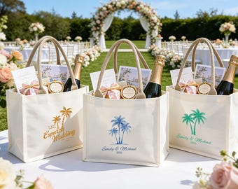 Personalisierte Brautjungfer Canvas Geschenktaschen, Brautjungfer Geschenktaschen, Brautjungfer Strandtasche, Brautjungfer Geschenke, Hochzeitstaschen, Brautpartygeschenke