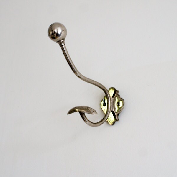 vintage french coat hook from the 50's made of heavy steel