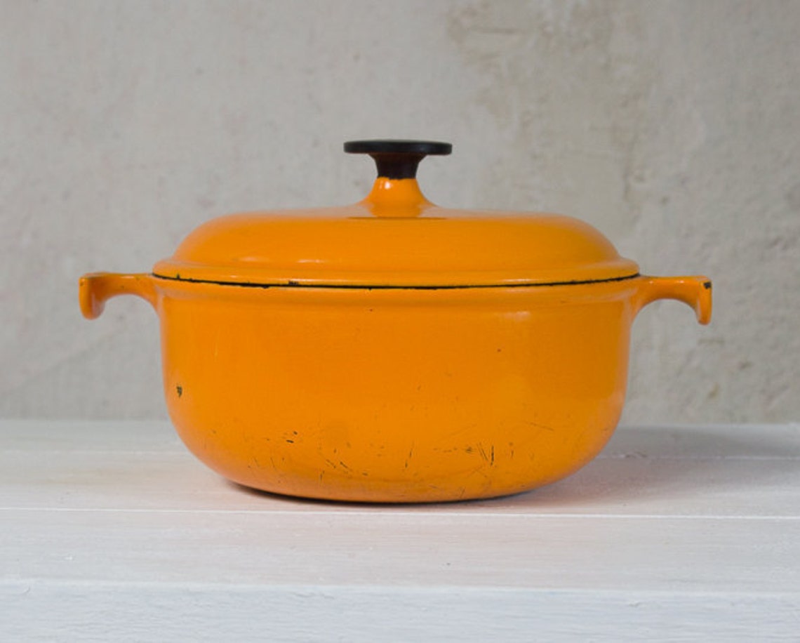 Vintage Le Creuset Pot // Enzo Mari French 1970s Design // Etsy