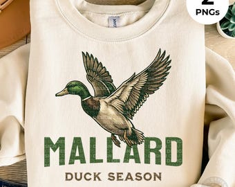 Mallard Duck PNG – Waterfowl Hunting Clipart – Duck Season Sublimation – 2 Digital PNGs – Outdoor Graphics