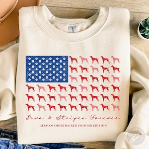 Paws and Stripes Forever GSP Edition PNG | 4th of July Patriotic German Shorthaired Pointer Design | USA Dog Lover Sublimation