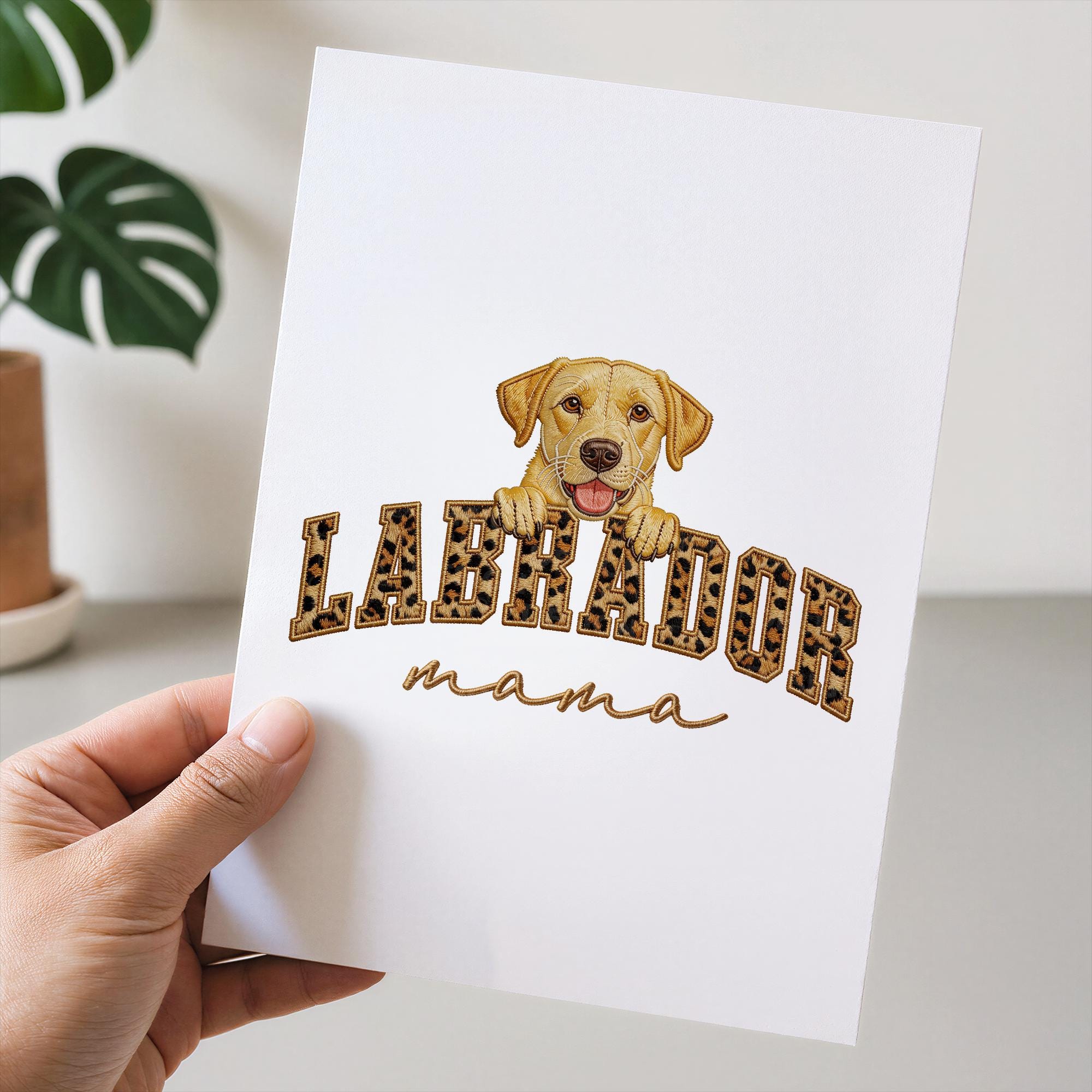 Yellow Lab Mama PNG, Labrador Dog Mom Shirt Design, Leopard Print Faux ...