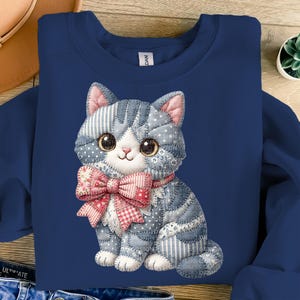 Söt konstgjord katt PNG för sublimering | Högupplöst katt Clipart | Utskrivbar kattungedesign | Omedelbar digital nedladdning