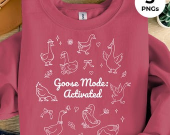 3 Silly Goose Doodle Clipart Bundle | Whimsical Animal PNG (Instant Download)
