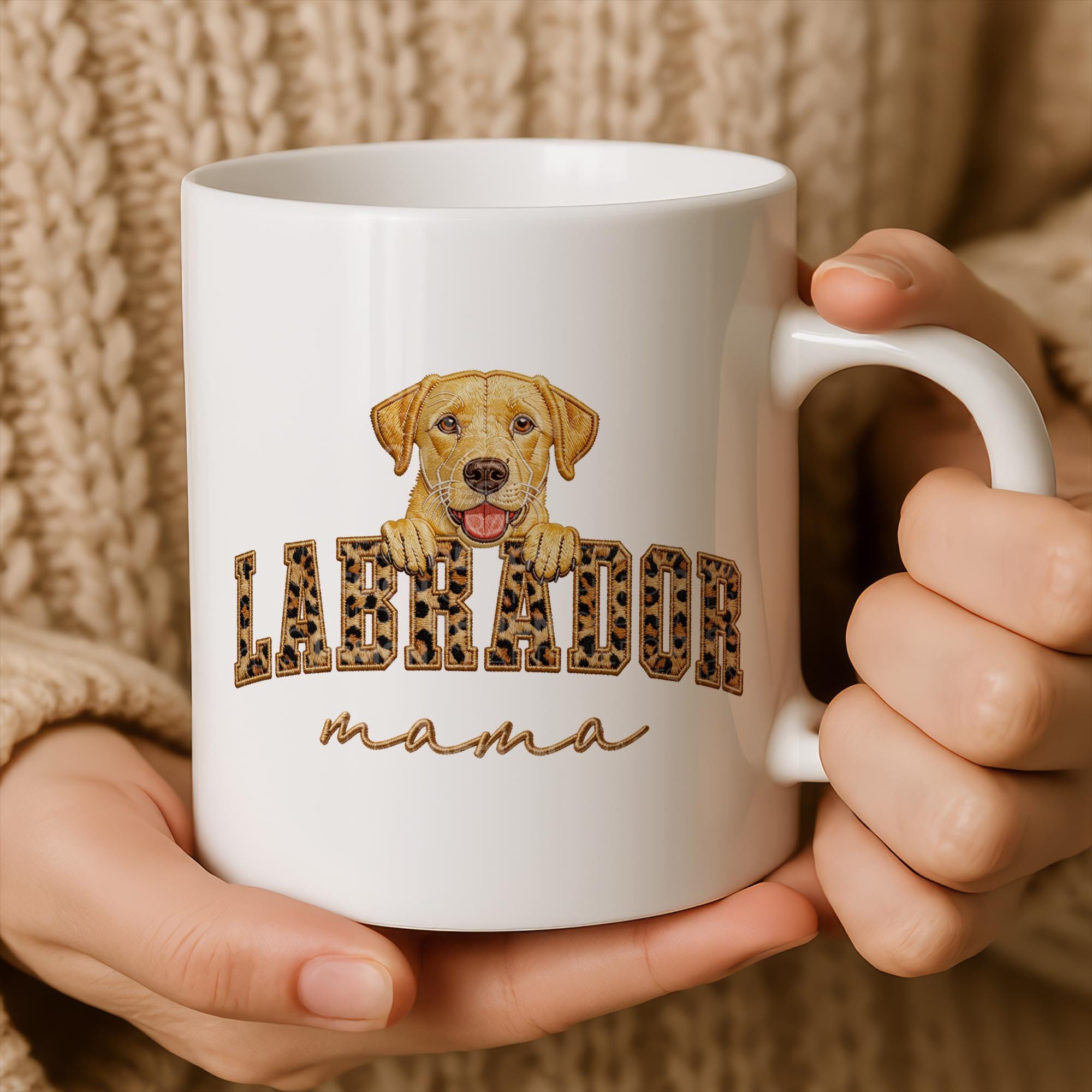 Yellow Lab Mama PNG, Labrador Dog Mom Shirt Design, Leopard Print Faux ...