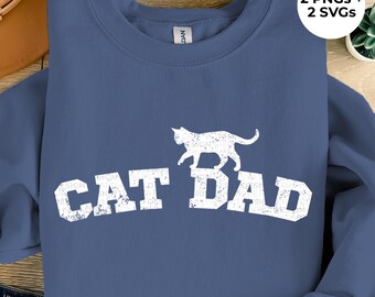Cat Dad PNG SVG Bundle | 2 PNGs & 2 SVGs | Cute Cat Lover Shirt Design | Digital Download