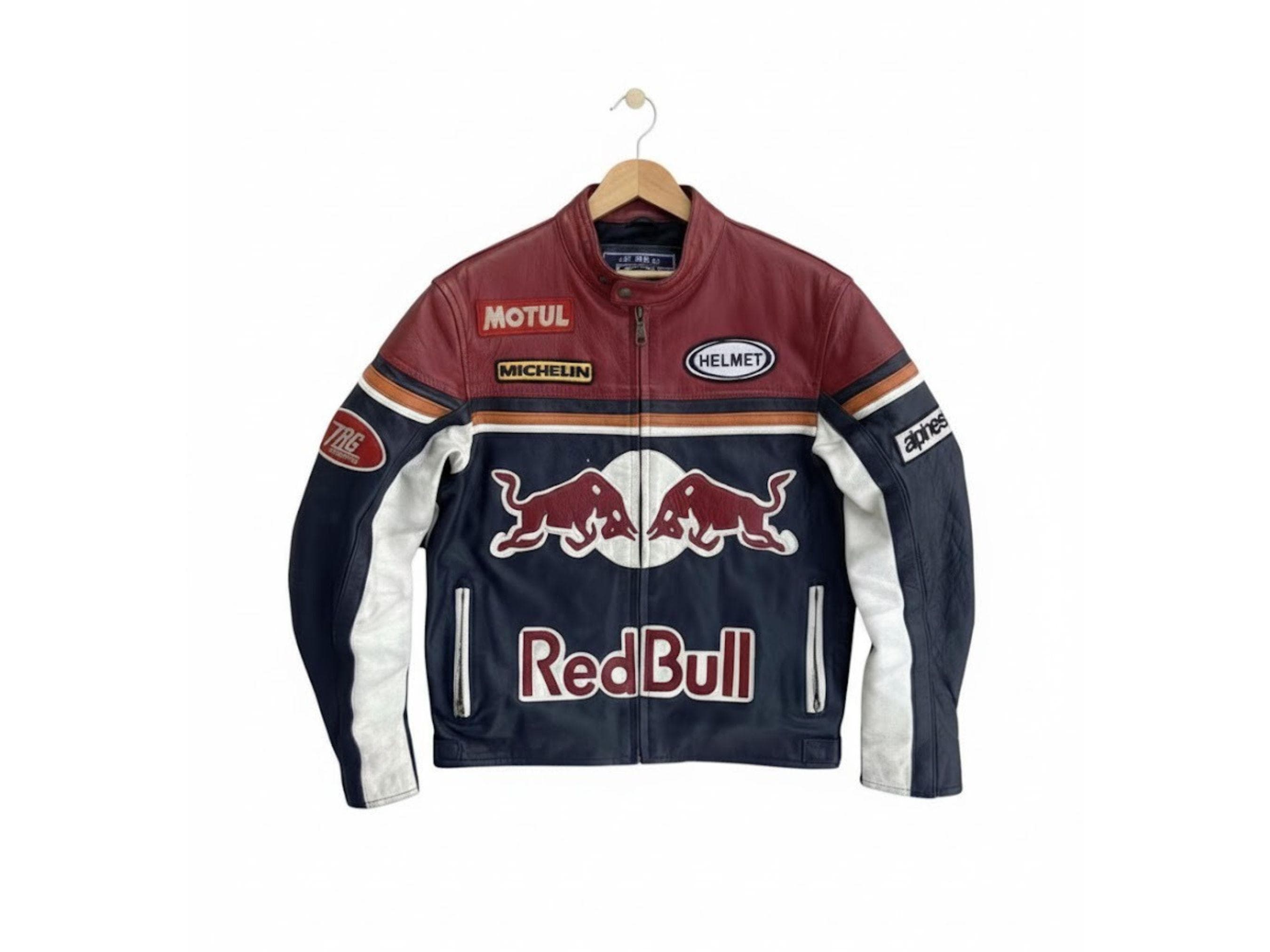 Red bull racing leather jacket - Etsy 日本