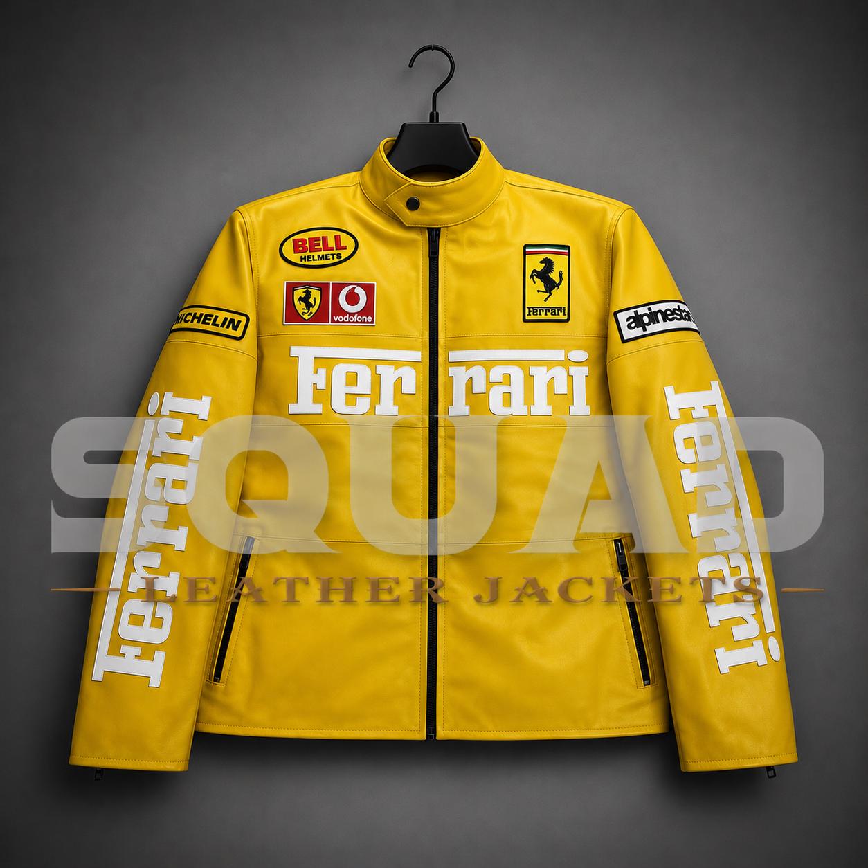 Yellow ferrari racing leather jacket - Etsy 日本