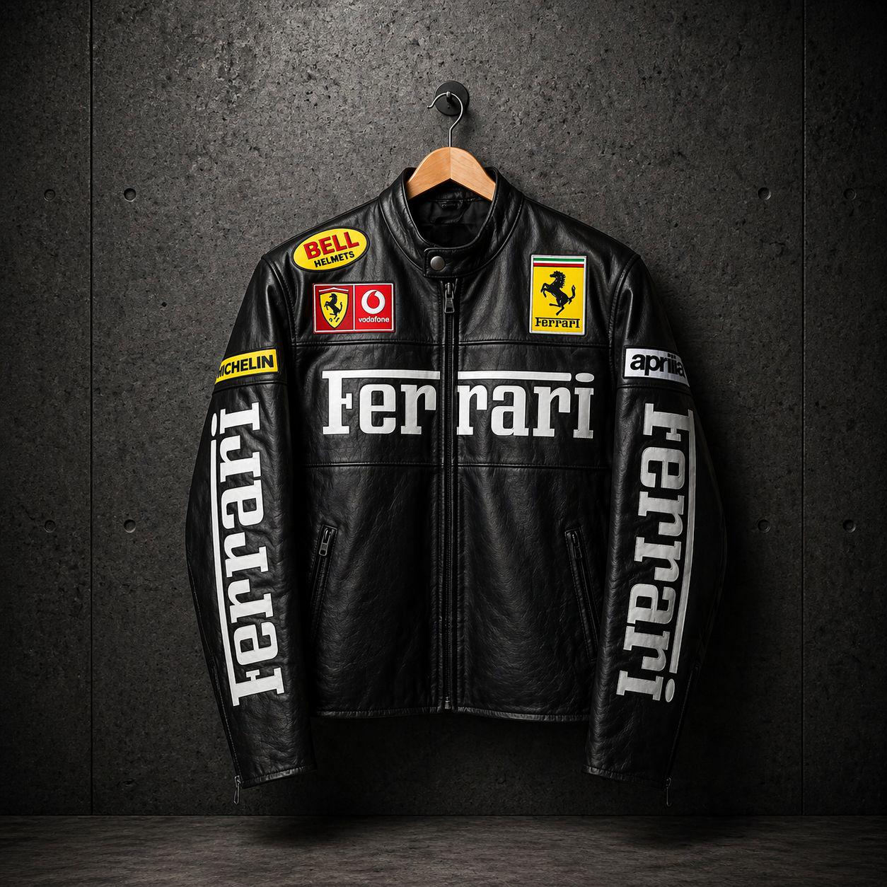 Yellow ferrari racing leather jacket - Etsy 日本