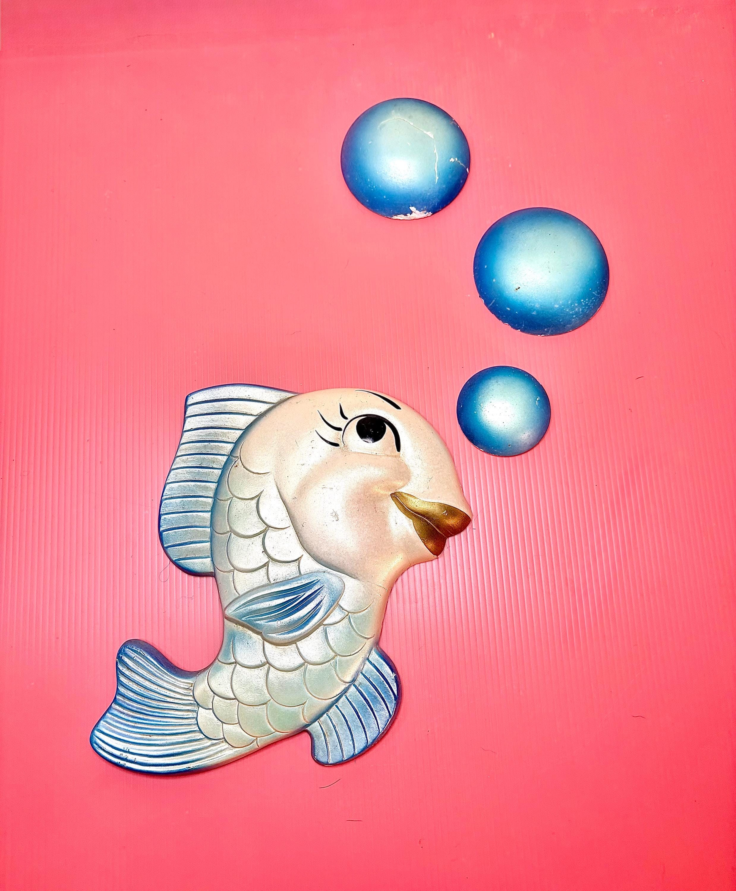 Blue Chalkware Fish - Etsy
