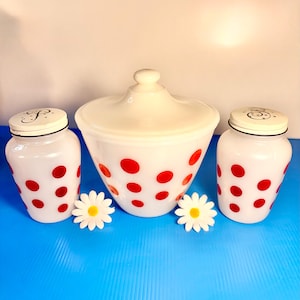 Fire King Polka Dot Grease Jar - Etsy