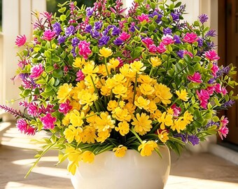 Bundles künstliche Blumen im Freien - UV-beständiges Faux Greenery, kein verblassendes Gartenpatio-Dekor