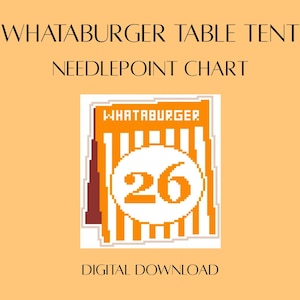 WHATABURGER Table Tent Needlepoint Chart - digital download