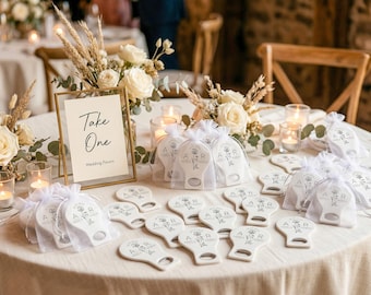 Décapsuleur magnétique personnalisé en vrac - Cadeaux de mariage pour les invités en vrac, articles de fête, sac cadeau en organza gratuit, design personnalisé disponible