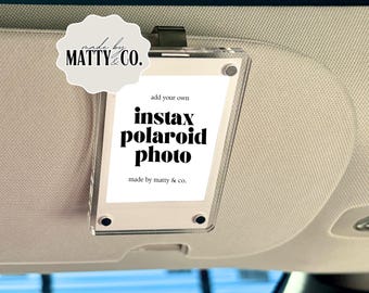 Instax Polaroid Frame - Car Visor Photo Clip, Personalized Print, Fourth of July Gift