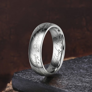 Choose The Right Ring Ring CTR Elvish Ring Magic Ring Custom Personalize Laser Tungsten Wedding Band Ring 6mm Silver