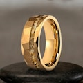 18k Gold Mens Gold Leaf Tungsten Wedding Ring Set, His And Her Couple Ring Set, Valentine's Day Ring Set, Gift product logo