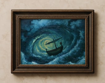 Odyssey Wall Art, Charybdis Odysseus Ship Print, Mythological Prints, Greek Myth Decor