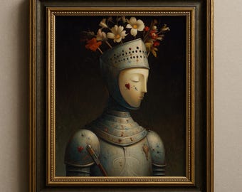 Romantic Knight Painting, Medieval Art, Surreal Valentine’s Print