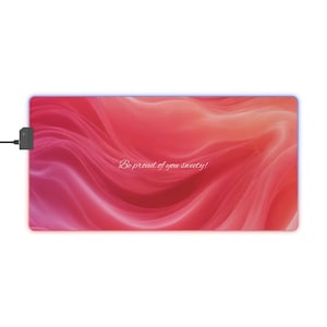 Pink Patchwork LED Gaming Mouse Pad | RGB Edge Lighting