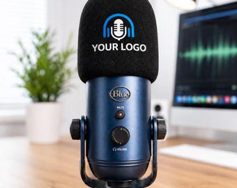 Custom Blue Yeti Mic Foam Cover – Personalised Logo Windscreen