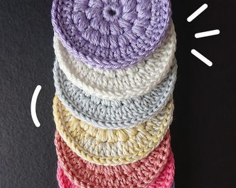 Gehäkelte Abschminkpads / Kosmetikpads nachhaltig aus Baumwolle, 3er Pack