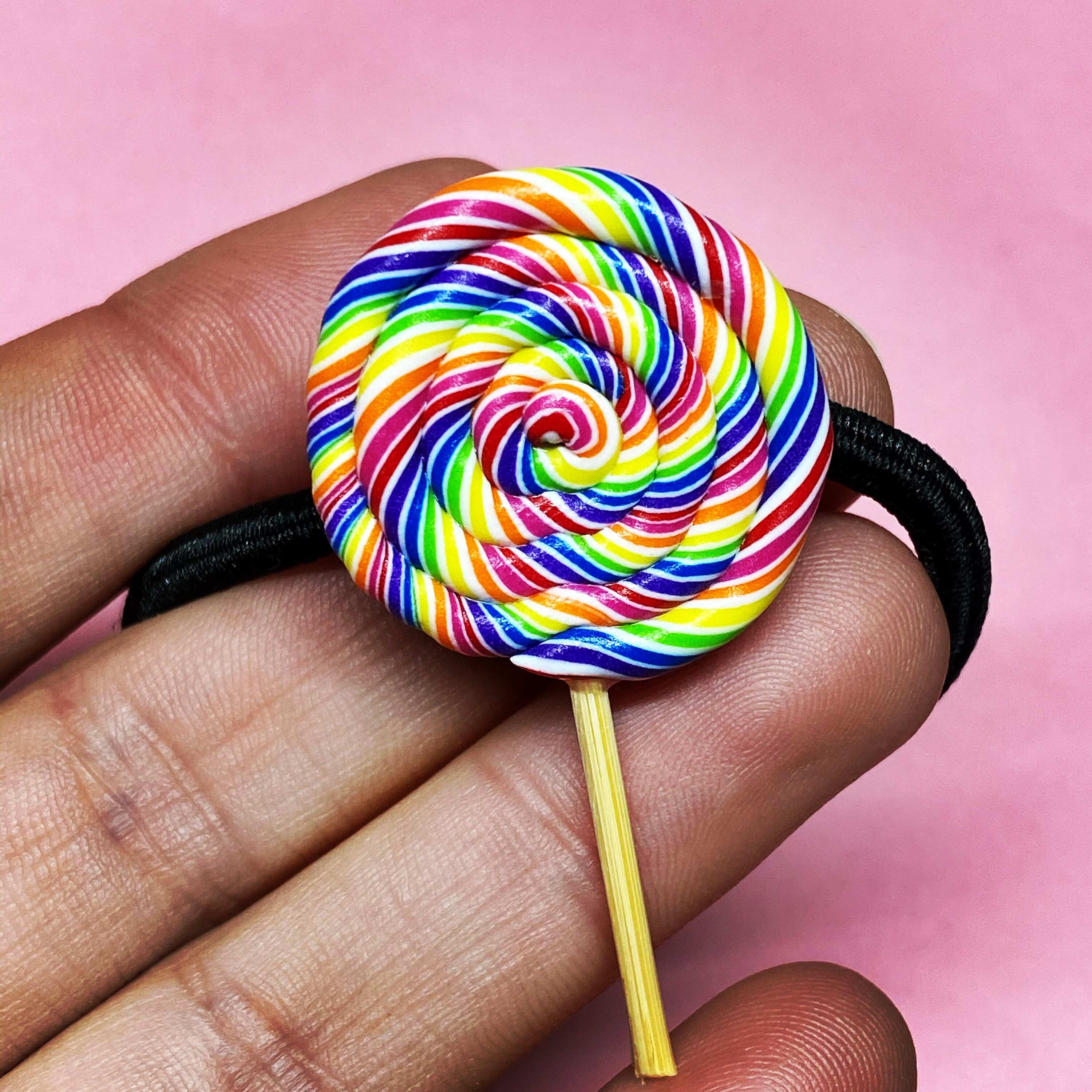 Lollypop hair tie rainbow hairfashion
