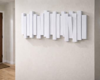Appendiabiti da Parete Moderno con 5 Ganci a Scomparsa 50cm – Design Minimal Salvaspazio per Ingresso, Bagno o Camera