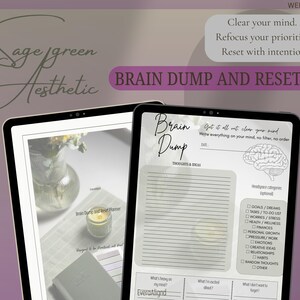 Sage Brain Dump do druku, Arkusz szablonów Daily Reset, Produktywność ADHD w formacie A4 w formacie PDF, Śledzenie zadań do uporządkowania, Wkładka do planera priorytetów listy rzeczy do zrobienia