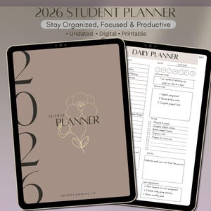 Agenda digital para estudiantes 2026 / Organizador académico de estudio sin fecha para Goodnotes / Seguimiento de tareas / Planificador de exámenes / PDF para la universidad y la escuela secundaria