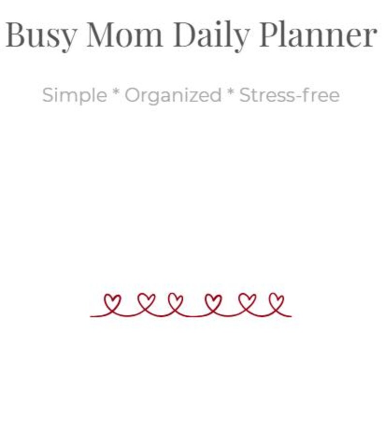 Busy Mom Daily Planner Printable - Etsy