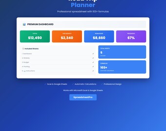 Road Trip Planner Excel & Google Sheets | Road Trip Planner Spreadsheet, Itinerary Budget Packing List | Digital Download